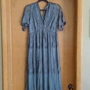 Pink Blush lace Maxi Dress L